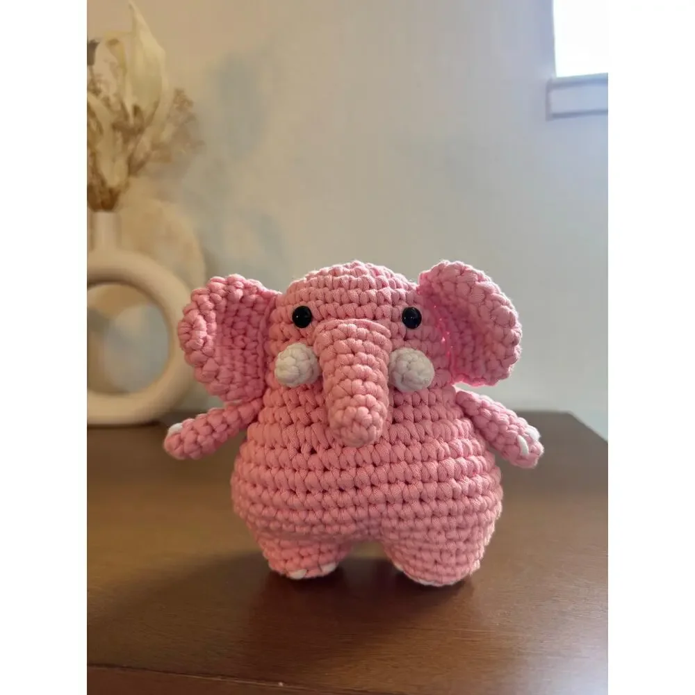 *Pre-Made Plushie* Woobles Lulu the Pink Elephant Large Collectible Animal Plush